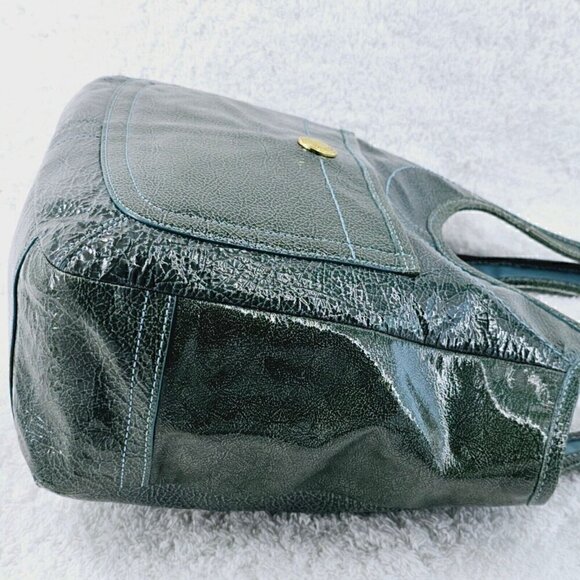 COACH 11012 Ergo Teal Pond Patent Leather Satchel Shoulder Bag 65th Anniversary - Picture 10 of 16